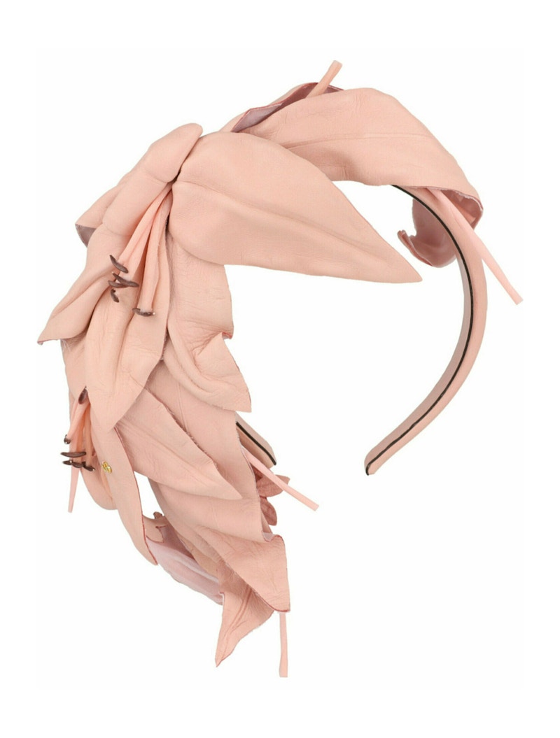Gucci Faux Floral Leather Headband Pink