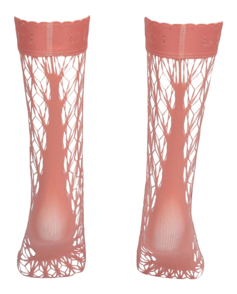 Gucci Fishnet Ankle Socks Pink
