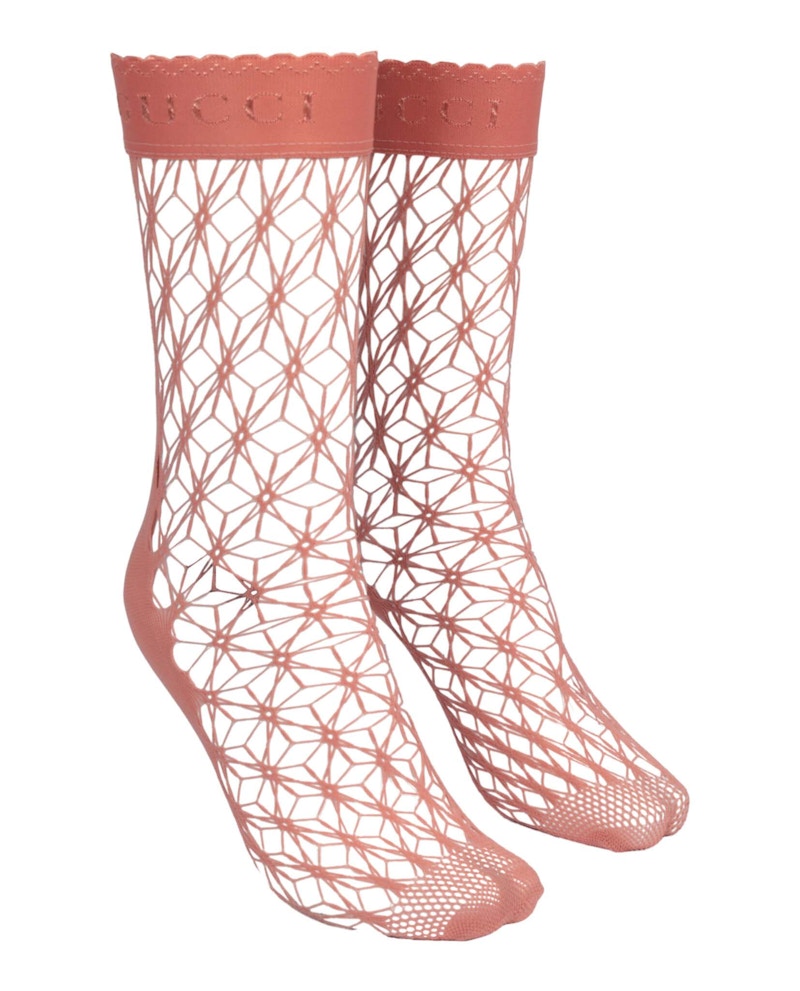 Gucci Fishnet Ankle Socks Pink