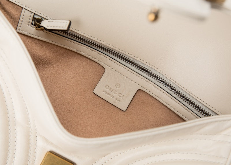 Gucci GG Marmont Small Matelasse White
