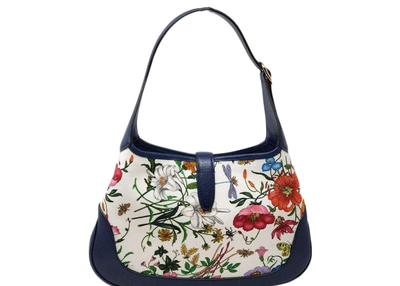 Gucci Flora Shoulder Bag Medium Navy