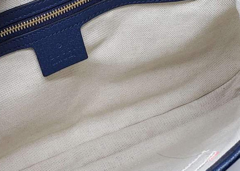 Gucci Flora Shoulder Bag Medium Navy