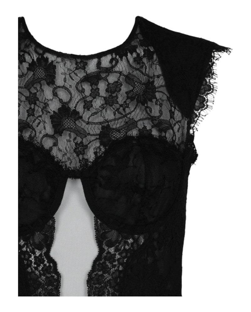 Gucci Floral Lace Bodysuit Black