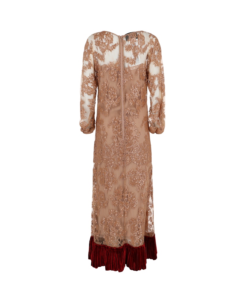 Gucci Floral Lace Dress Brown Multi
