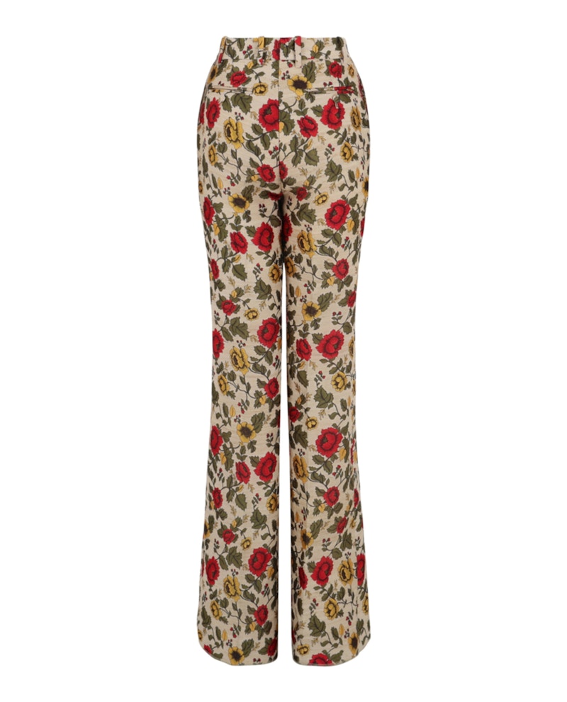 Gucci Floral Patterned Boot Cut Pants Multi