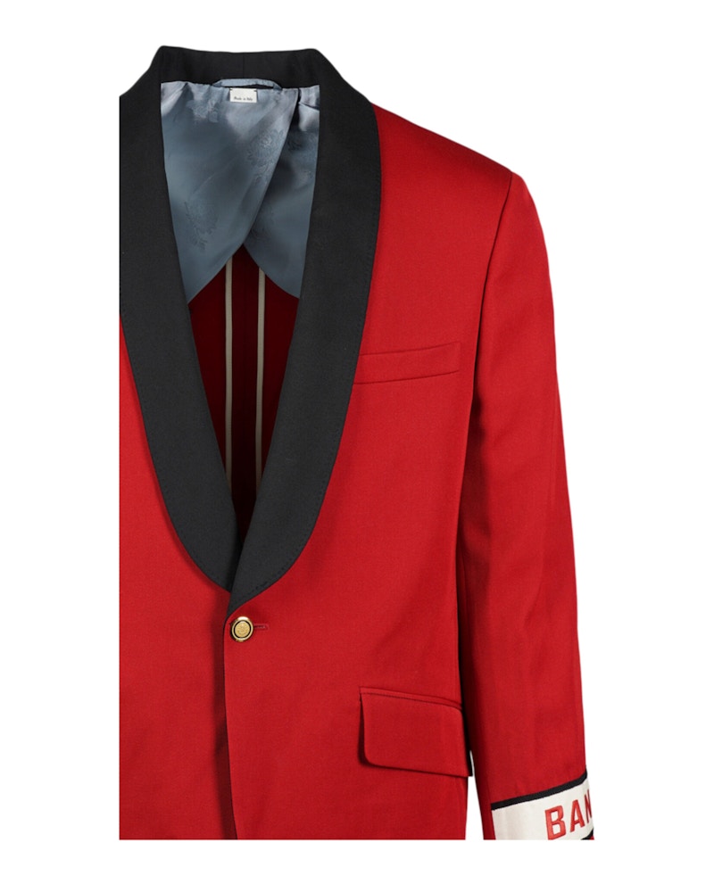 Gucci Fo Wool Single-Breasted Blazer Flame