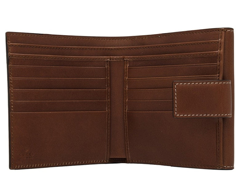 Gucci French Flap Wallet GG Supreme Brown