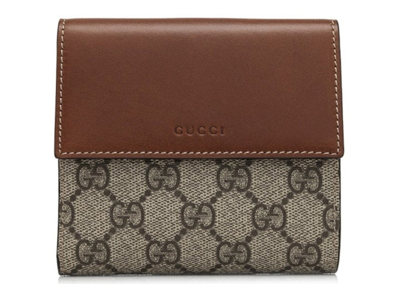 Gucci French Flap Wallet GG Supreme Brown