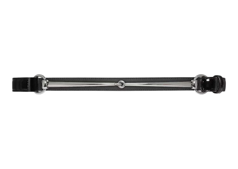Gucci Slim Horsebit Thin Belt Black