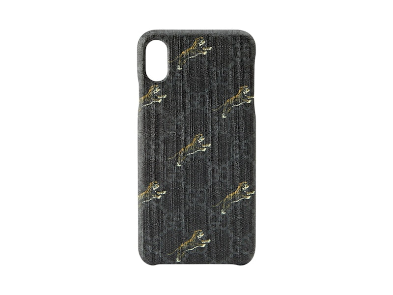 Gucci Soft GG Supreme Tigers iPhone XS Max Case Black