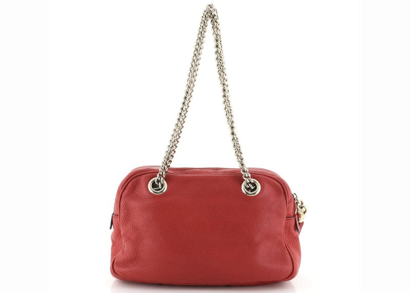 Gucci Soho Chain Zip Shoulder Bag Small Red