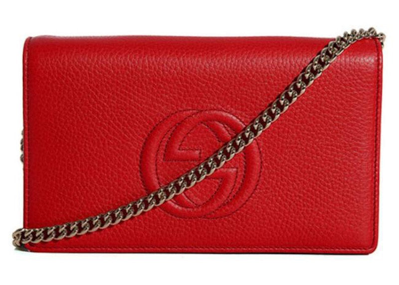 Gucci Soho Disco Wallet on Chain Red