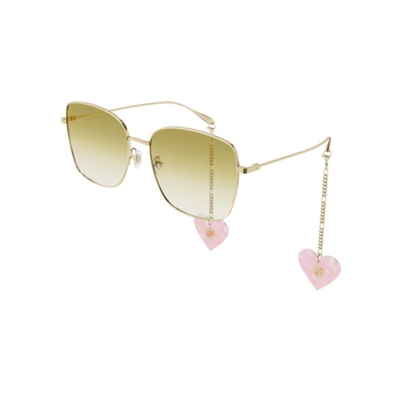 Gucci Square Charm Sunglasses Yellow/Gold (GG1030SK-004)