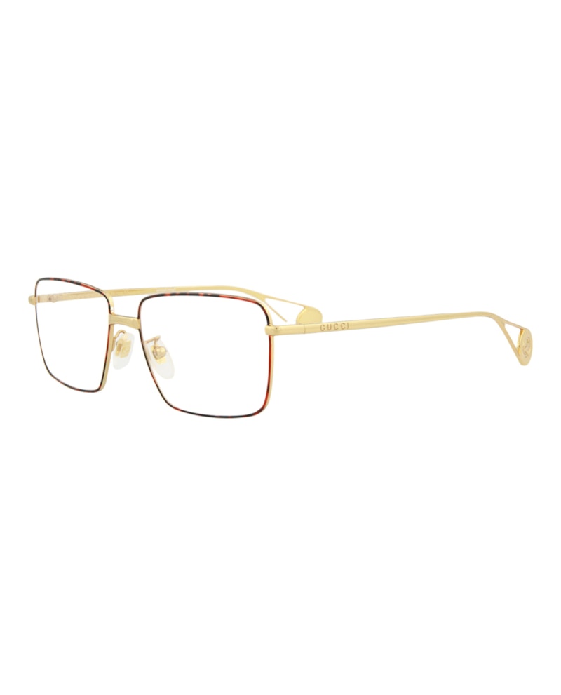 Gucci Square Eyeglasses Gold/Gold/Transparent (GG0439O-30006461-004)