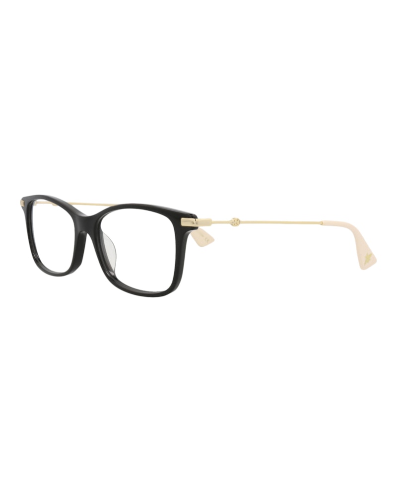 Gucci Square-Frame Acetate Optical Frames Black Gold Transparent (GG0513OA-30007793-007)