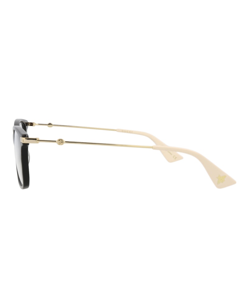Gucci Square-Frame Acetate Optical Frames Black Gold Transparent (GG0513OA-30007793-007)