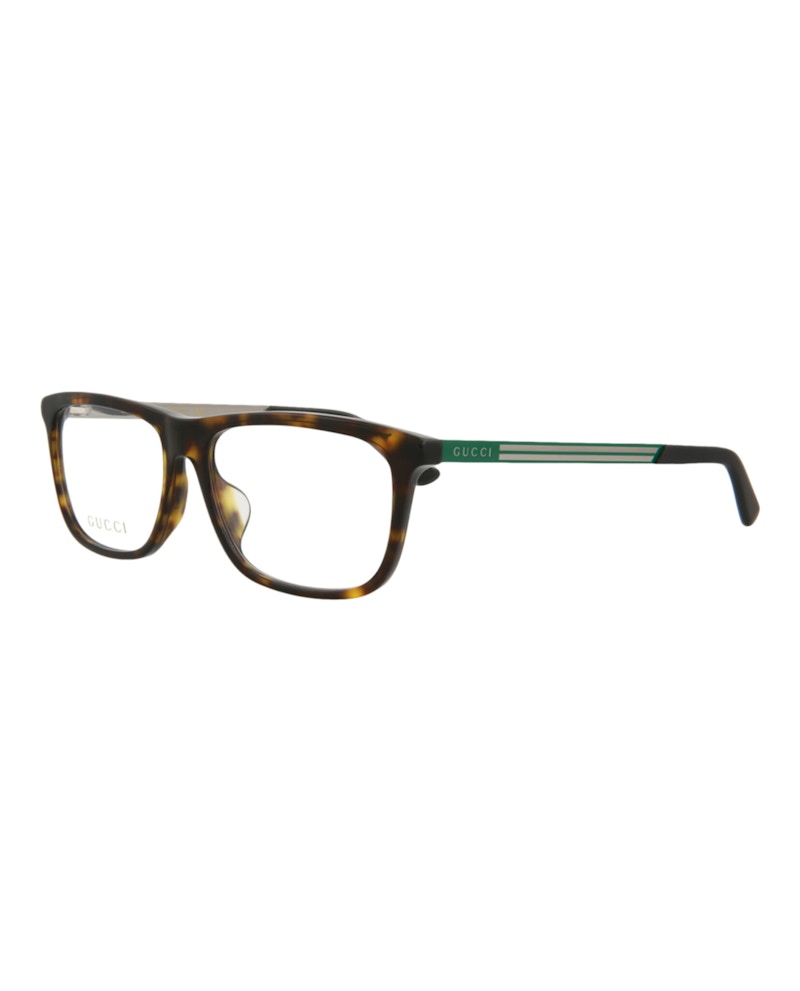 Gucci Square-Frame Acetate Optical Frames Havana Green Transparent (GG0696OA-30008604-002)