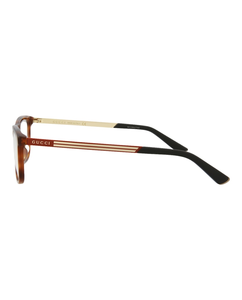 Gucci Square-Frame Acetate Optical Frames Havana Red Transparent (GG0696OA-30008604-003)