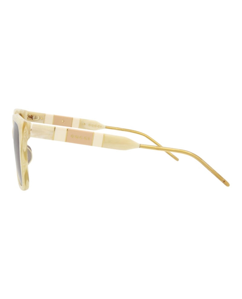 Gucci Square-Frame Acetate Sunglasses Beige/Beige/Brown (GG0599SA-30008106-005)