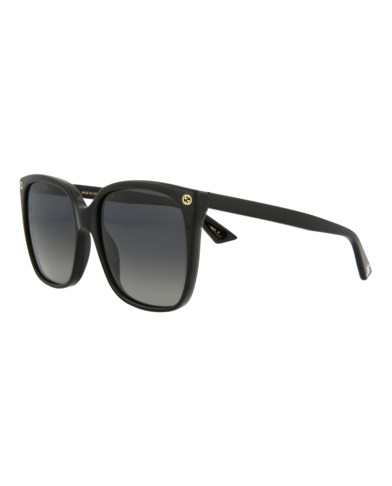 Gucci Square-Frame Acetate Sunglasses Black Black Grey (GG0022S-30000969-007)