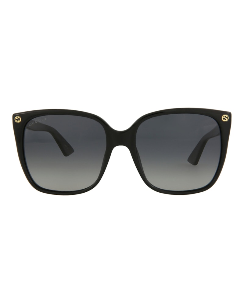 Gucci Square-Frame Acetate Sunglasses Black Black Grey (GG0022S-30000969-007)