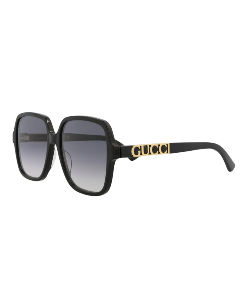 Gucci Square-Frame Acetate Sunglasses Black/Black/Grey (GG1189S-30013438-002)