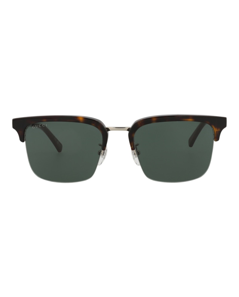 Gucci Square-Frame Acetate Sunglasses Havana/Silver/Green (GG1226S-30013483-003)