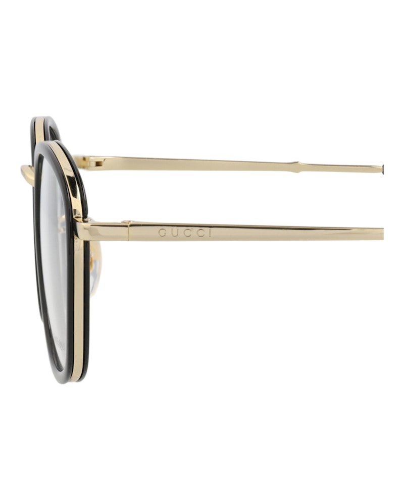 Gucci Square-Frame Injection Optical Frames Black Gold Transparent (GG0678OA-30008625-001)