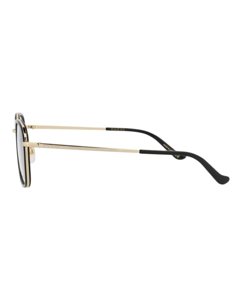 Gucci Square-Frame Injection Optical Frames Black Gold Transparent (GG0955OA-30011118-001)