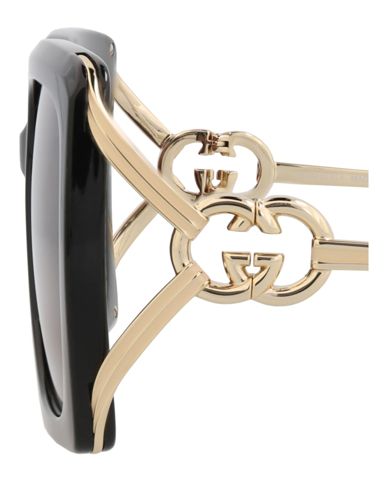 Gucci Square-Frame Injection Sunglasses Black Gold Red (GG1324S-30013919-004)