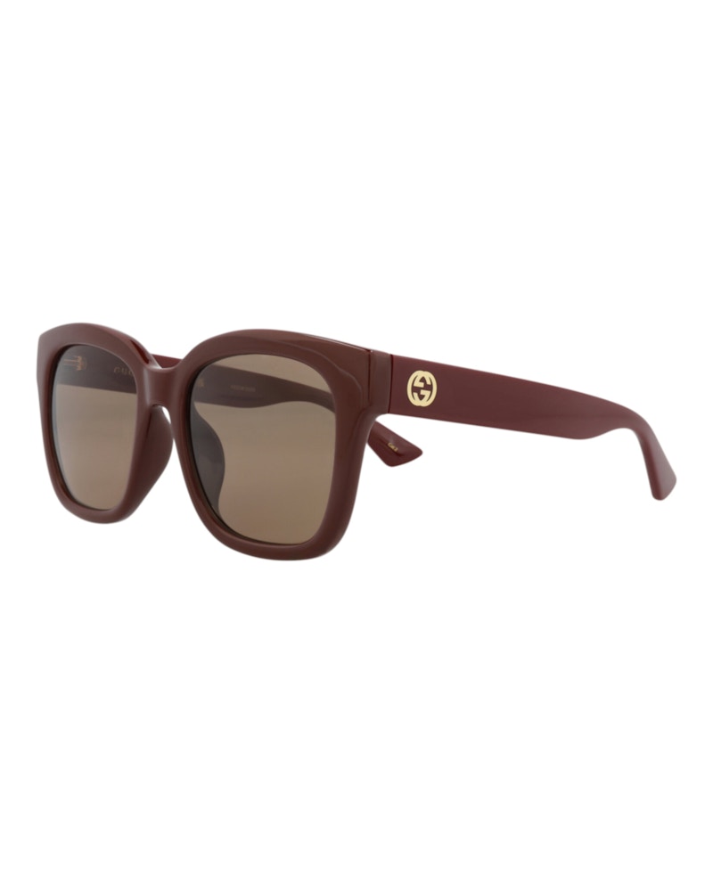 Gucci Square-Frame Injection Sunglasses Burgundy Burgundy Brown (GG1338SK-30013883-004)