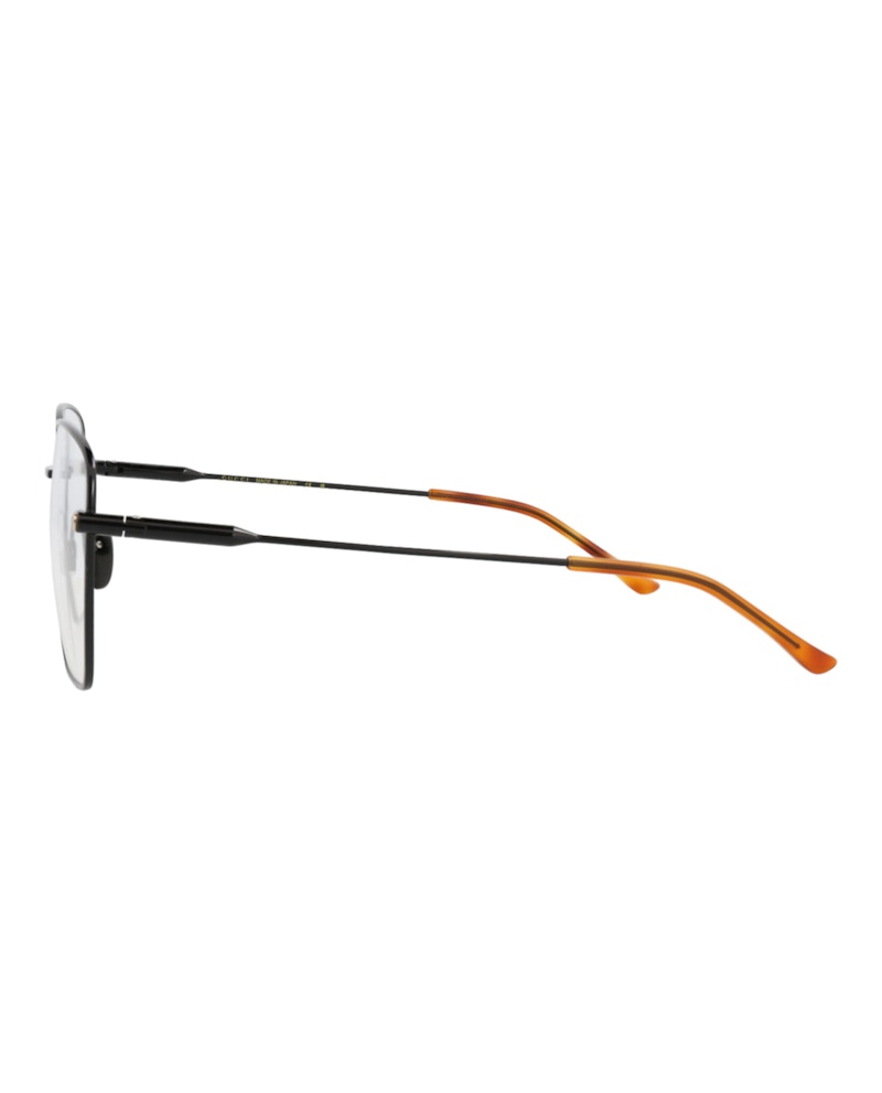Gucci Square-Frame Metal Optical Frames Black Black Transparent (GG1414O-30014424-003)