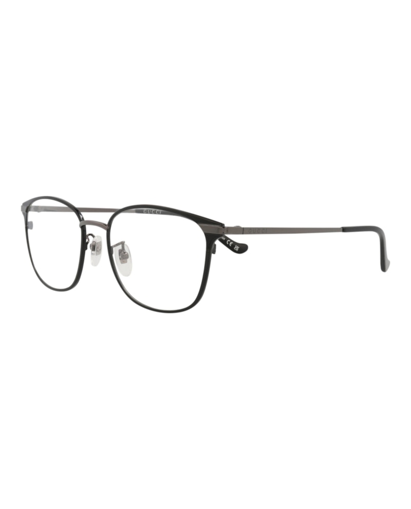 Gucci Square-Frame Metal Optical Frames Black Ruthenium Transparent (GG0864OA-30009555-006)