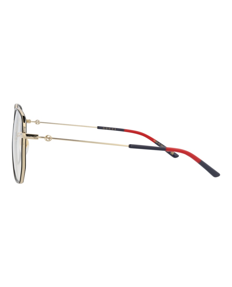 Gucci Square-Frame Metal Optical Frames Gold Gold Transparent (GG1197OA-30013454-003)