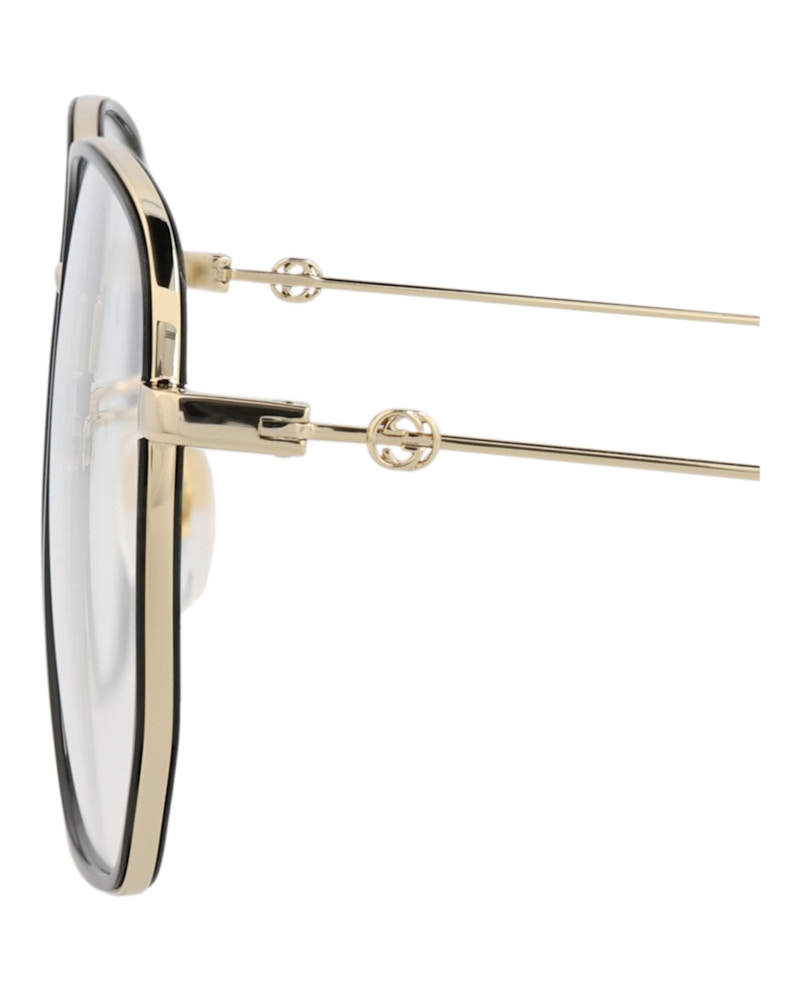 Gucci Square-Frame Metal Optical Frames Gold Gold Transparent (GG1197OA-30013454-003)
