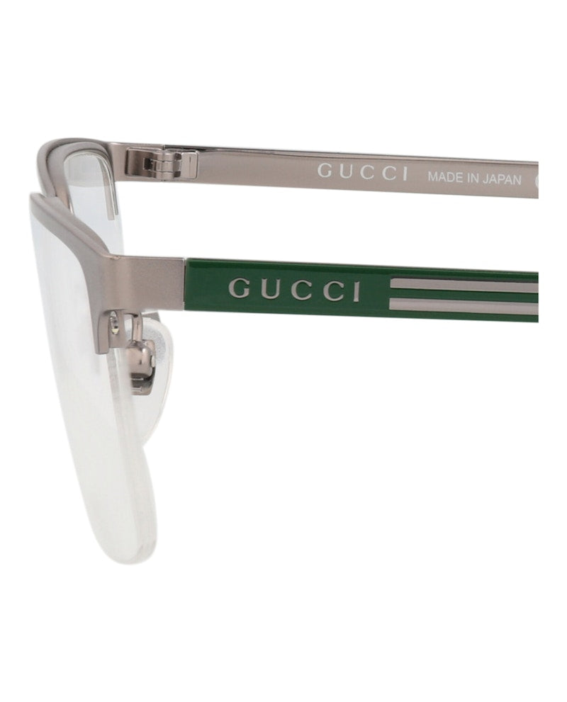 Gucci Square-Frame Metal Optical Frames Ruthenium Green (GG0694O-30008617-003)