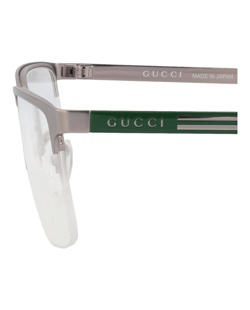 Gucci Square-Frame Metal Optical Frames Ruthenium Green (GG0694O-30008617-006)