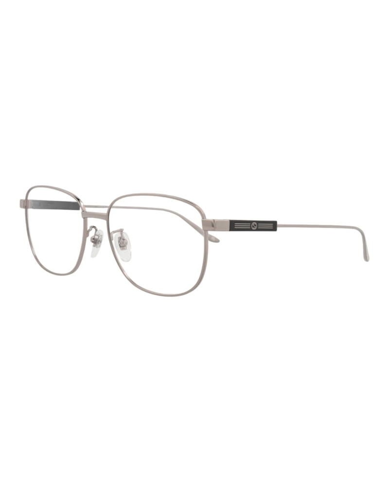 Gucci Square-Frame Metal Optical Frames Ruthenium Ruthenium Transparent (GG1312O-30013899-001)