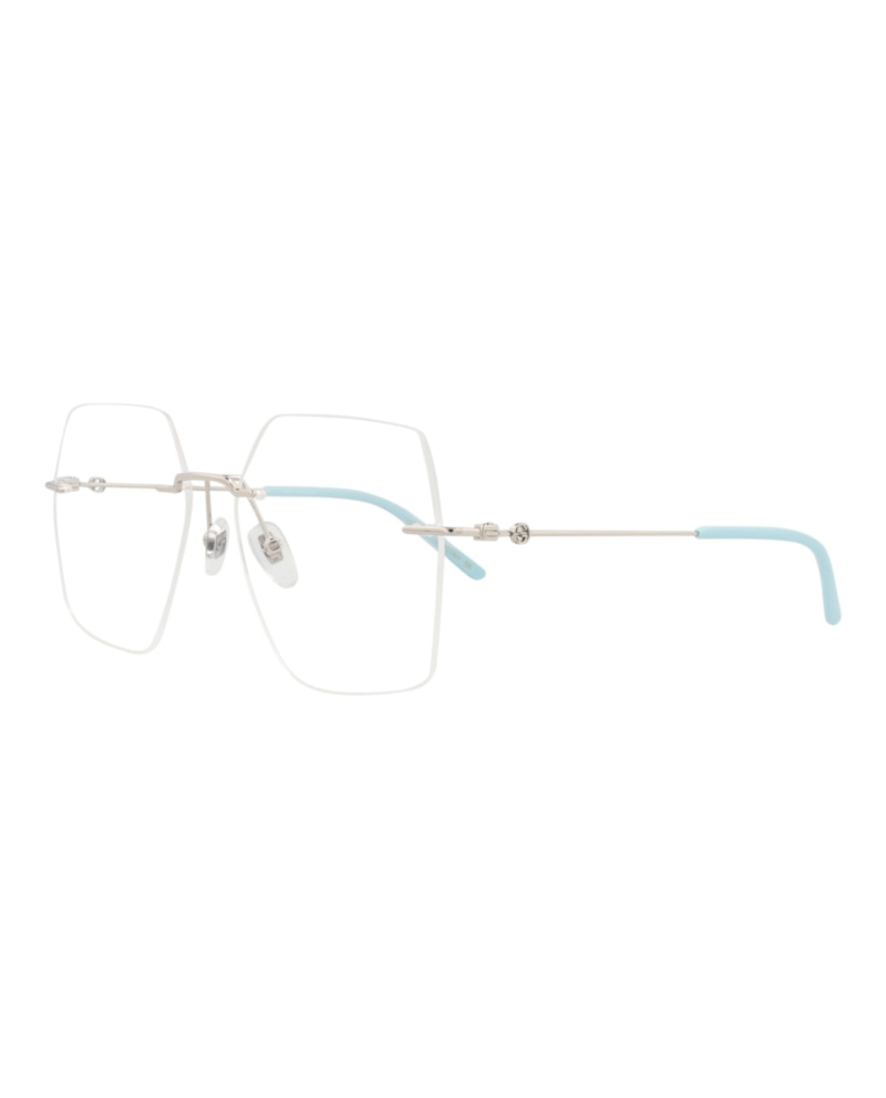 Gucci Square-Frame Metal Optical Frames Silver Silver Transparent (GG0683O-30008571-002)