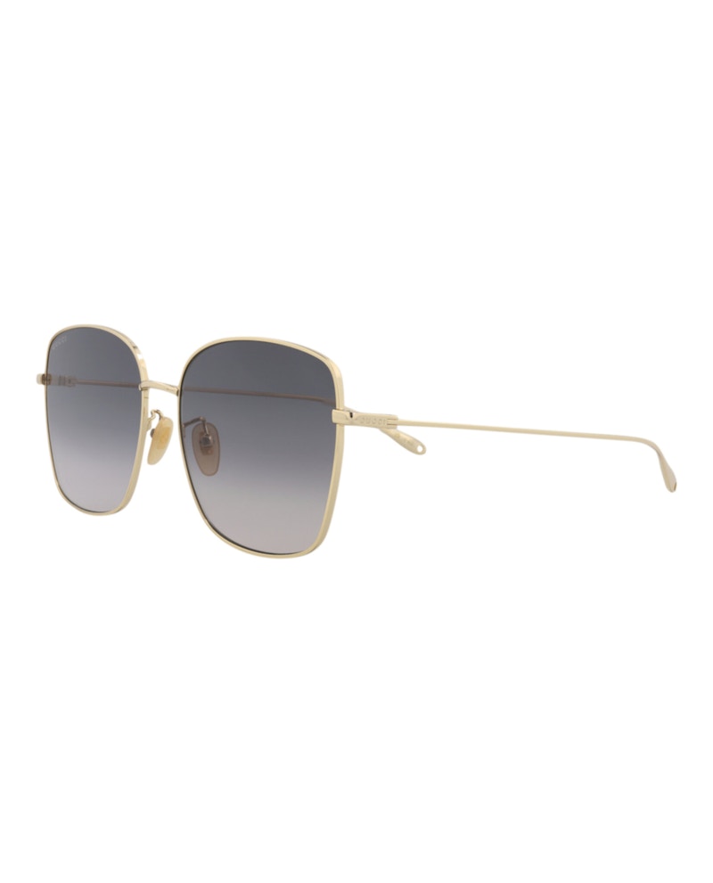 Gucci Square-Frame Metal Sunglasses Gold/Gold/Grey (GG1030SK-30011827-001)