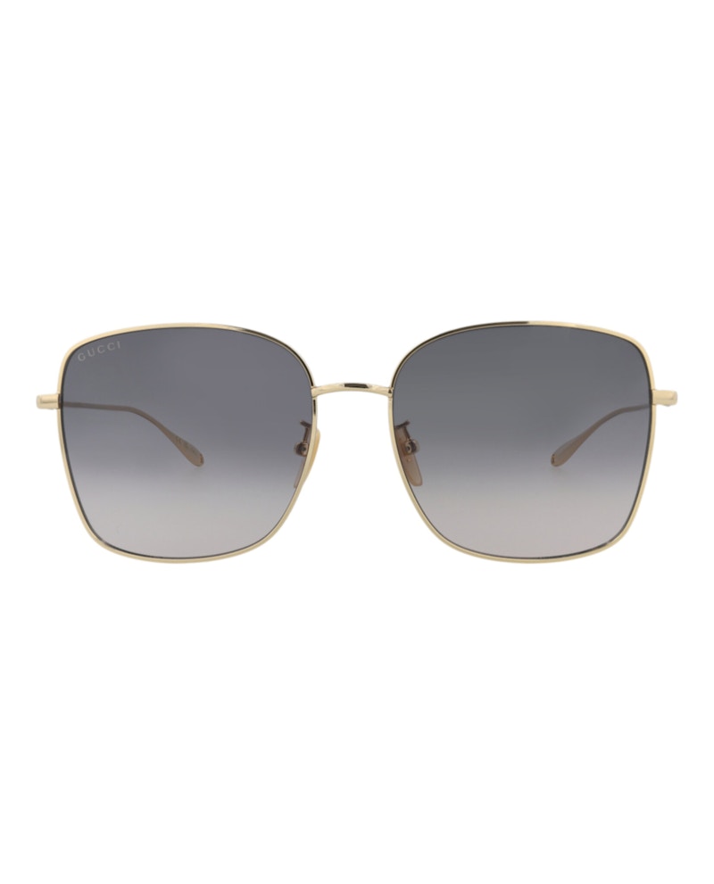 Gucci Square-Frame Metal Sunglasses Gold/Gold/Grey (GG1030SK-30011827-001)