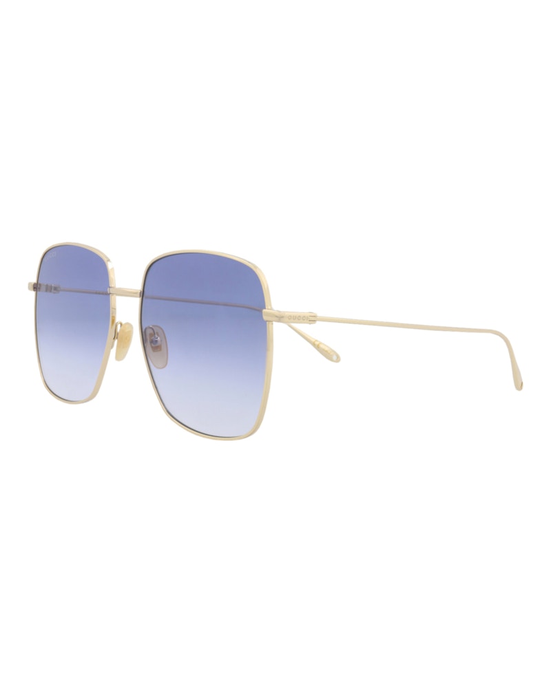 Gucci Square-Frame Metal Sunglasses Gold Gold Violet (GG1031S-30011783-004)