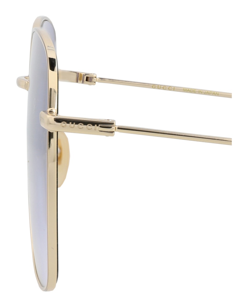 Gucci Square-Frame Metal Sunglasses Gold Gold Violet (GG1031S-30011783-004)