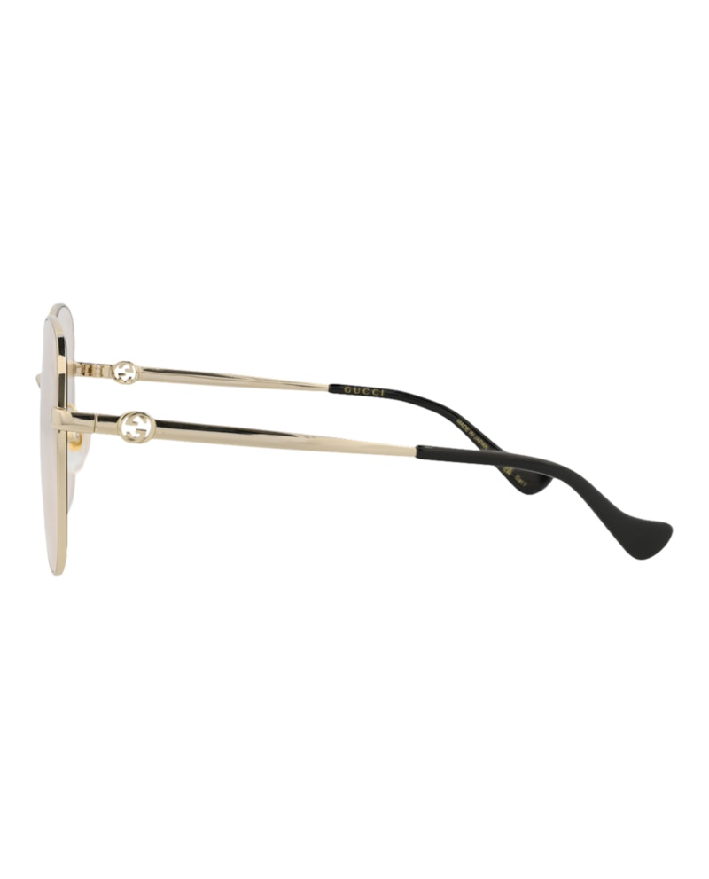 Gucci Square-Frame Metal Sunglasses Gold/Gold/Yellow (GG1089SA-30012967-005)