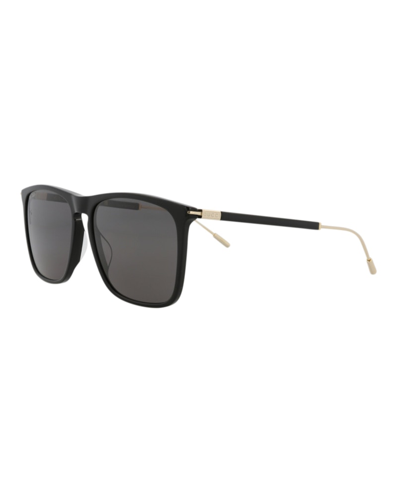 Gucci Square-Frame Recycled Acetate Sunglasses Black/Gold/Grey (GG1269S-30013857-001)