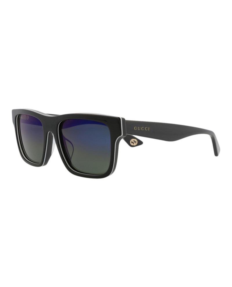 Gucci Square-Frame Recycled Acetate Sunglasses Black Grey Blue (GG1618SA-30015101-003)