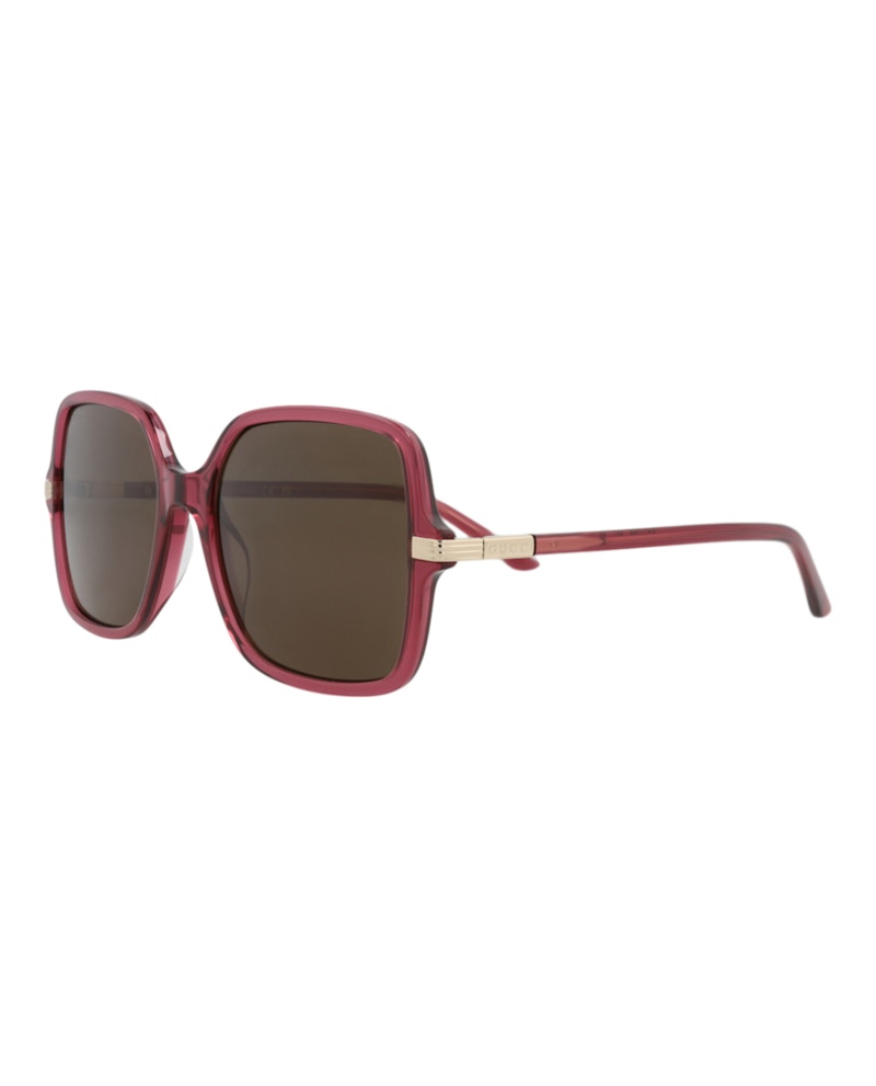 Gucci Square-Frame Recycled Acetate Sunglasses Burgundy Burgundy Brown (GG1449S-30014449-004)