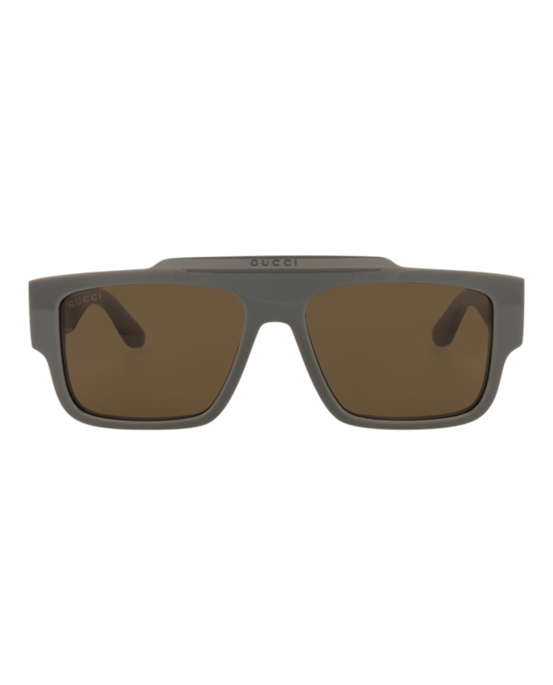 Gucci Square-Frame Recycled Acetate Sunglasses Grey Grey Brown (GG1460S-30014460-003)