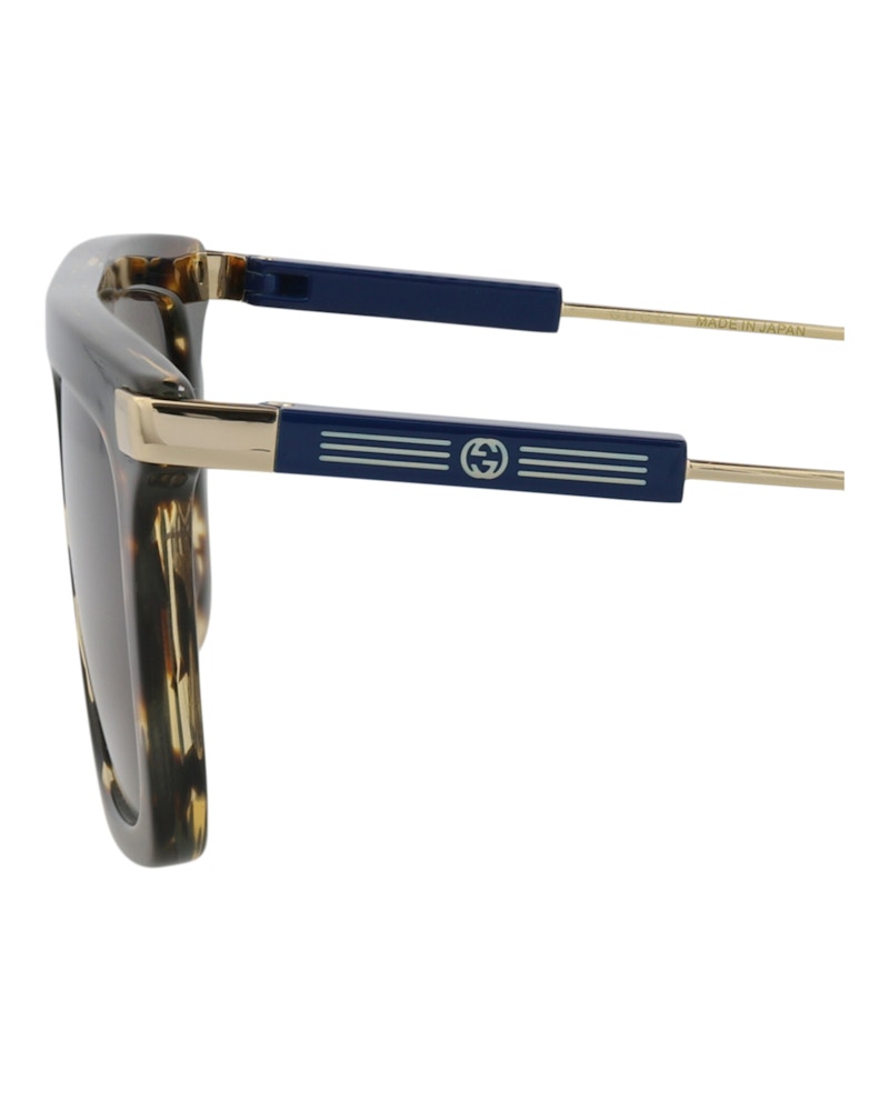 Gucci Square-Frame Recycled Acetate Sunglasses Havana Gold Brown (GG1437S-30014438-003)