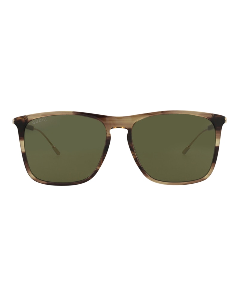 Gucci Square-Frame Recycled Acetate Sunglasses Havana/Gold/Green (GG1269S-30013857-003)